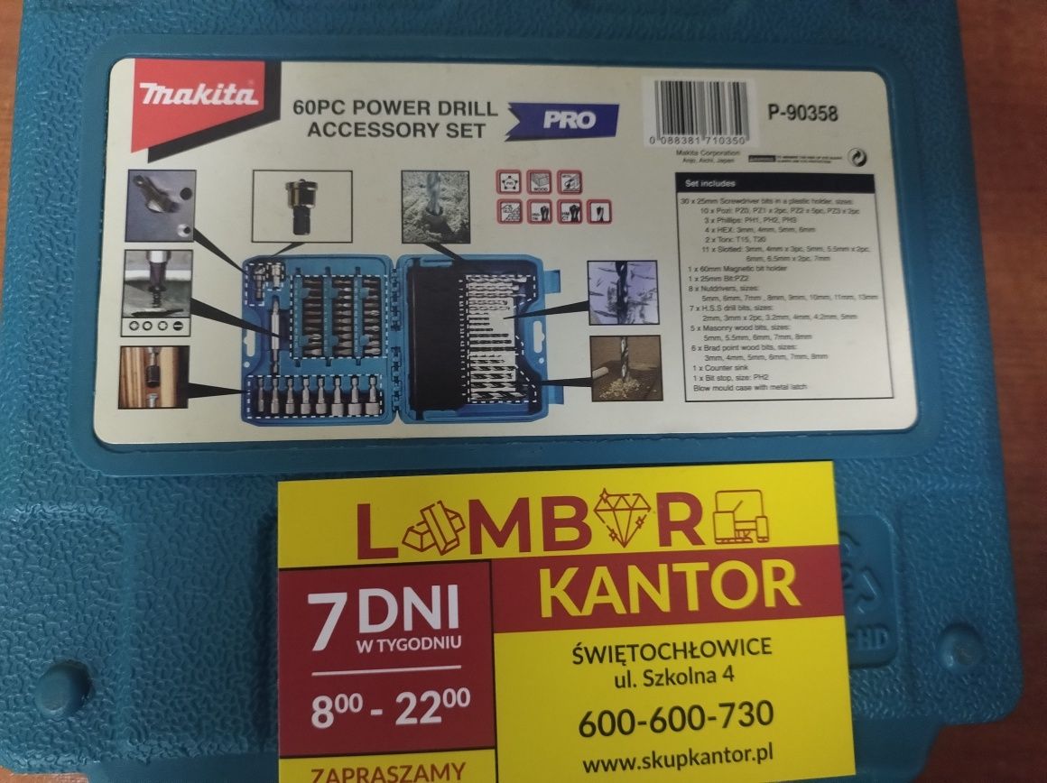 (2197/25)zestaw wielofunkcyjny-wiertl,bity,nasadki Makita 60PC Pro