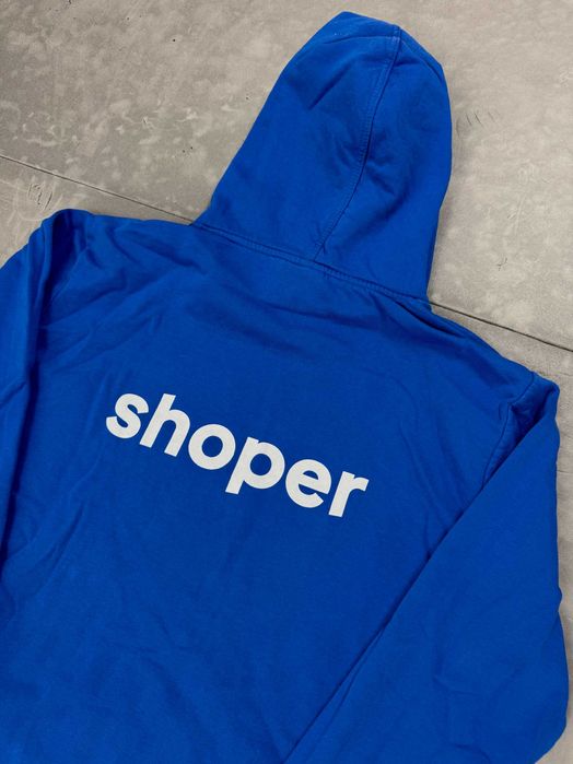 Shoper S.A. niebieska bluza z nadrukiem hoodie (L/XL)