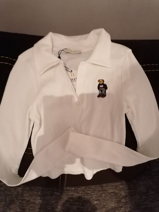 Bluzka biała z misiem