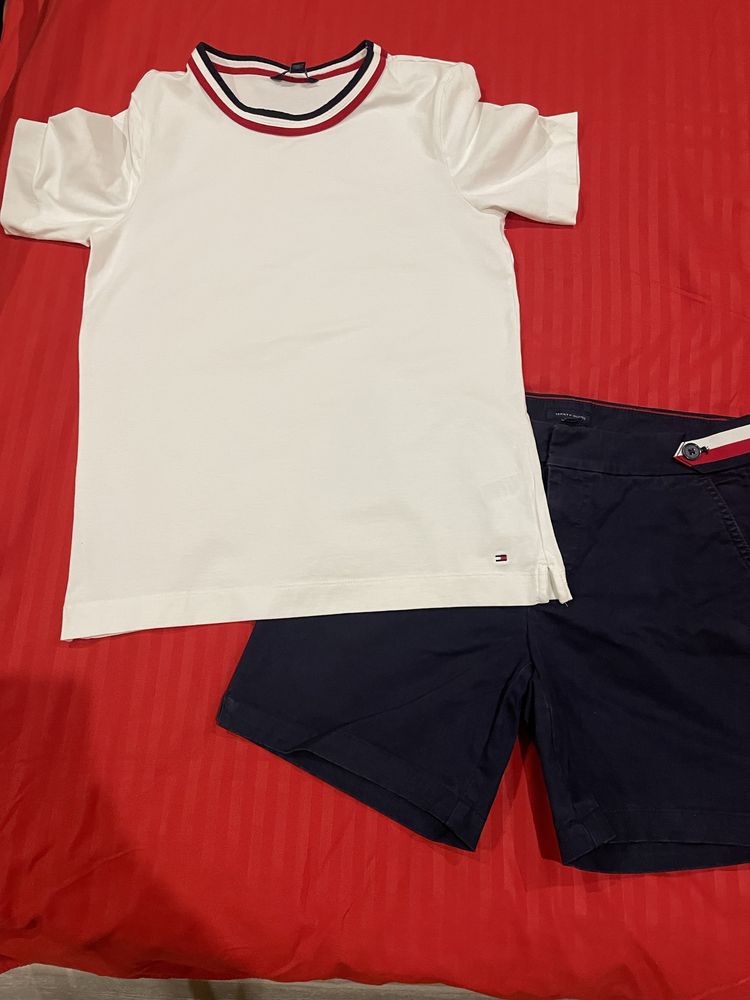 Tommy Hilfiger набор шорты футболка S , кеды 38(7,5-24,5 см) сумка