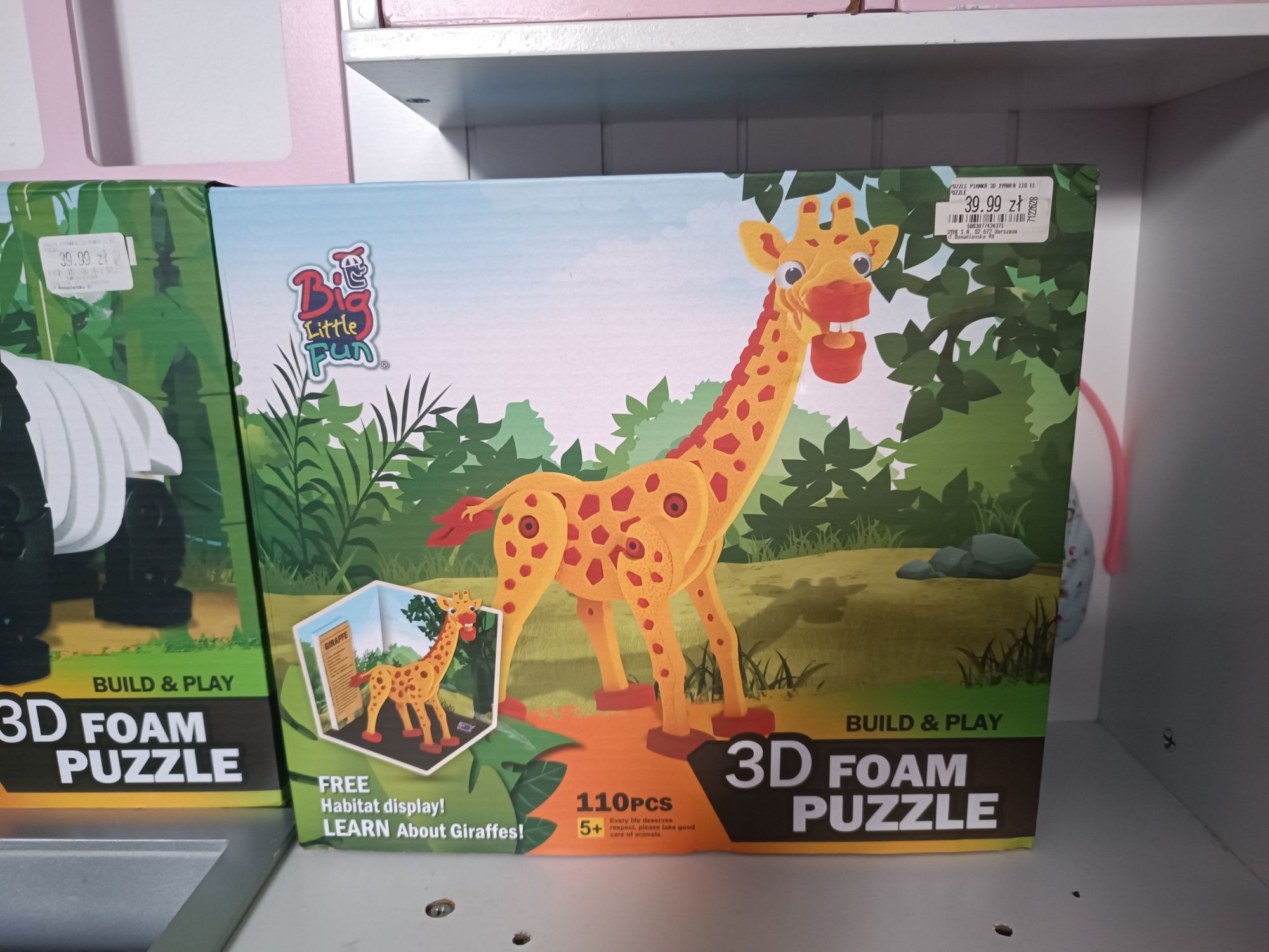 Puzzle 3 d zwierzęta panda żyrafa Smyk piankowe