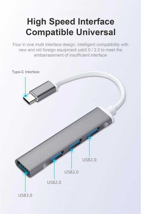 Typ C Extender Hub stacja dokująca USB C jeden do czterech