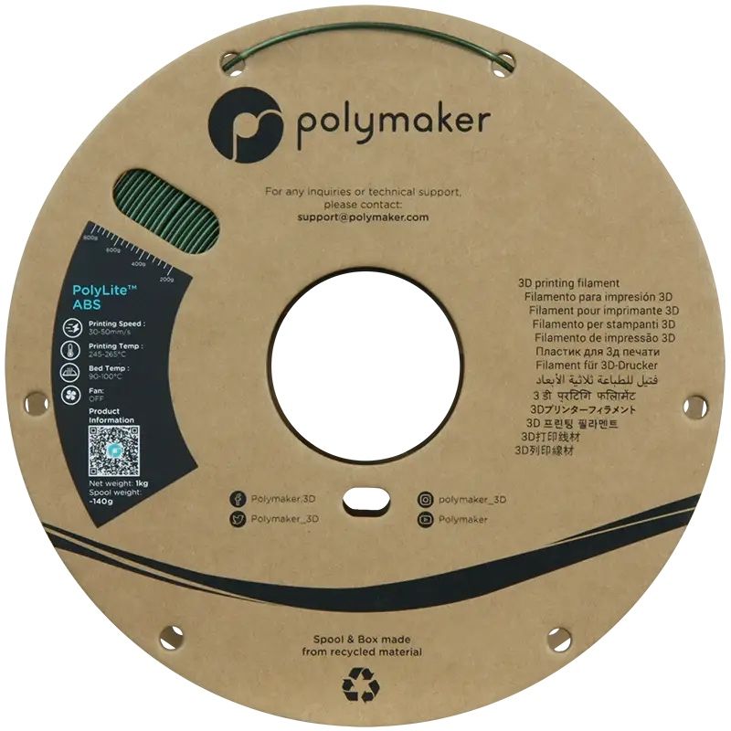 Polymaker PolyLite ABS Metallic Green 1.75мм1кг ABS-філамент