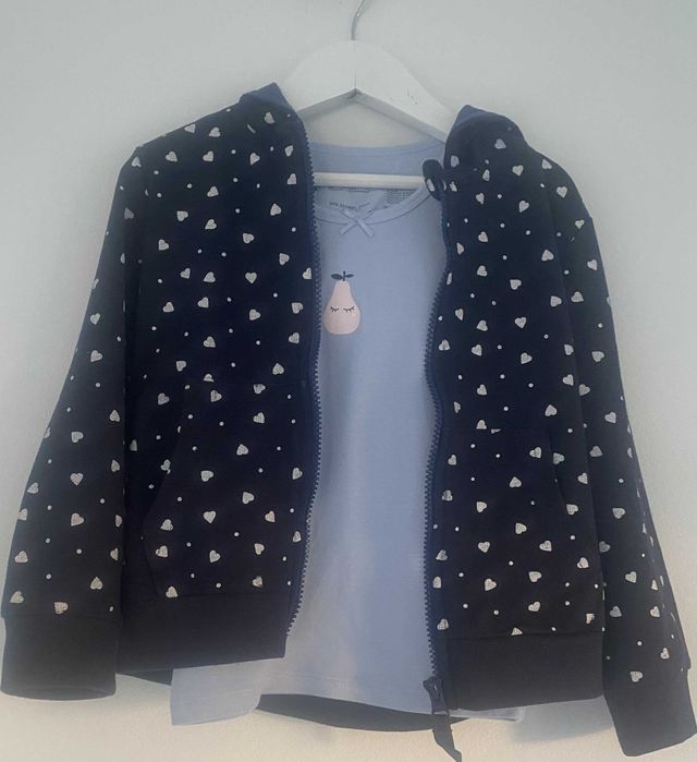 Sinsay rozpinana bluza z kapturem + podkoszulka Lupilu 116 cm 5-6 lat