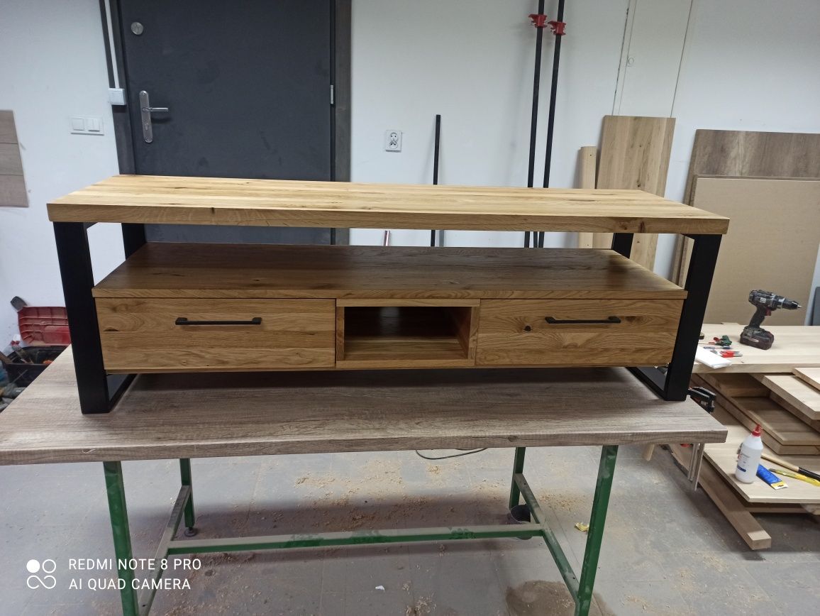 Szafka RTV "Sopran", Loft Styl 160 cm, 120-200 cm, dąb, Jesion, pod tv