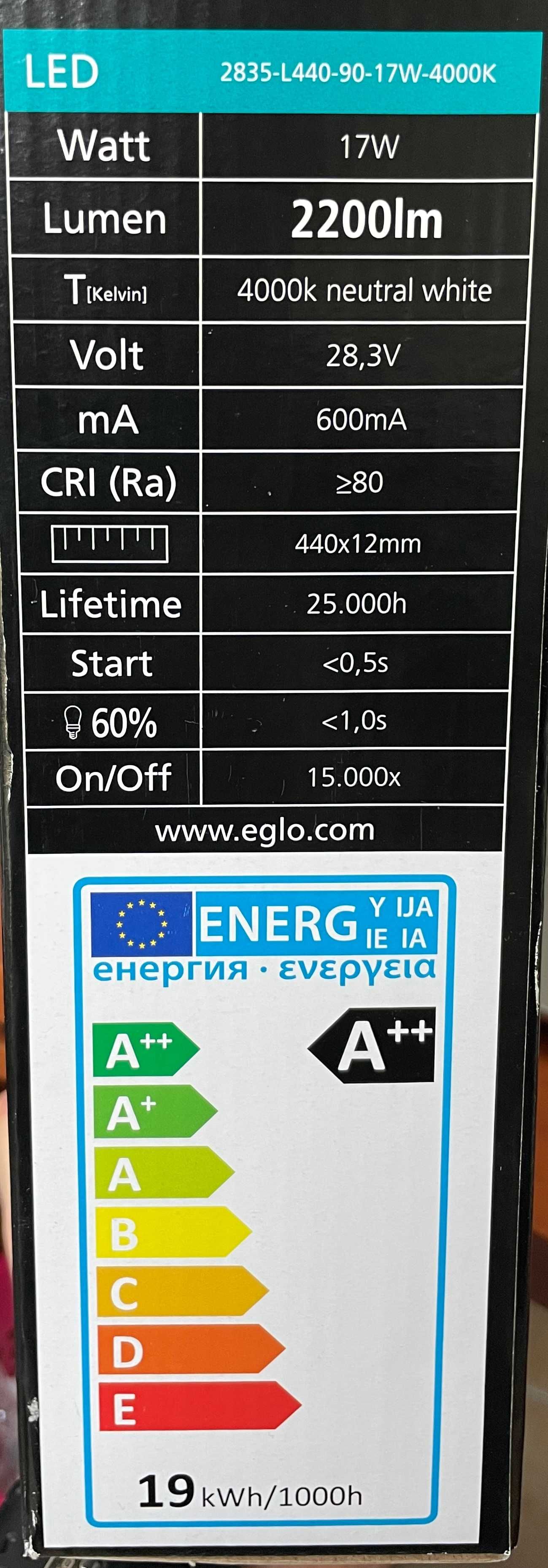 Oprawa sufitowa 20W 2200lm 4000k średnica 30cm EGLO SARSINA