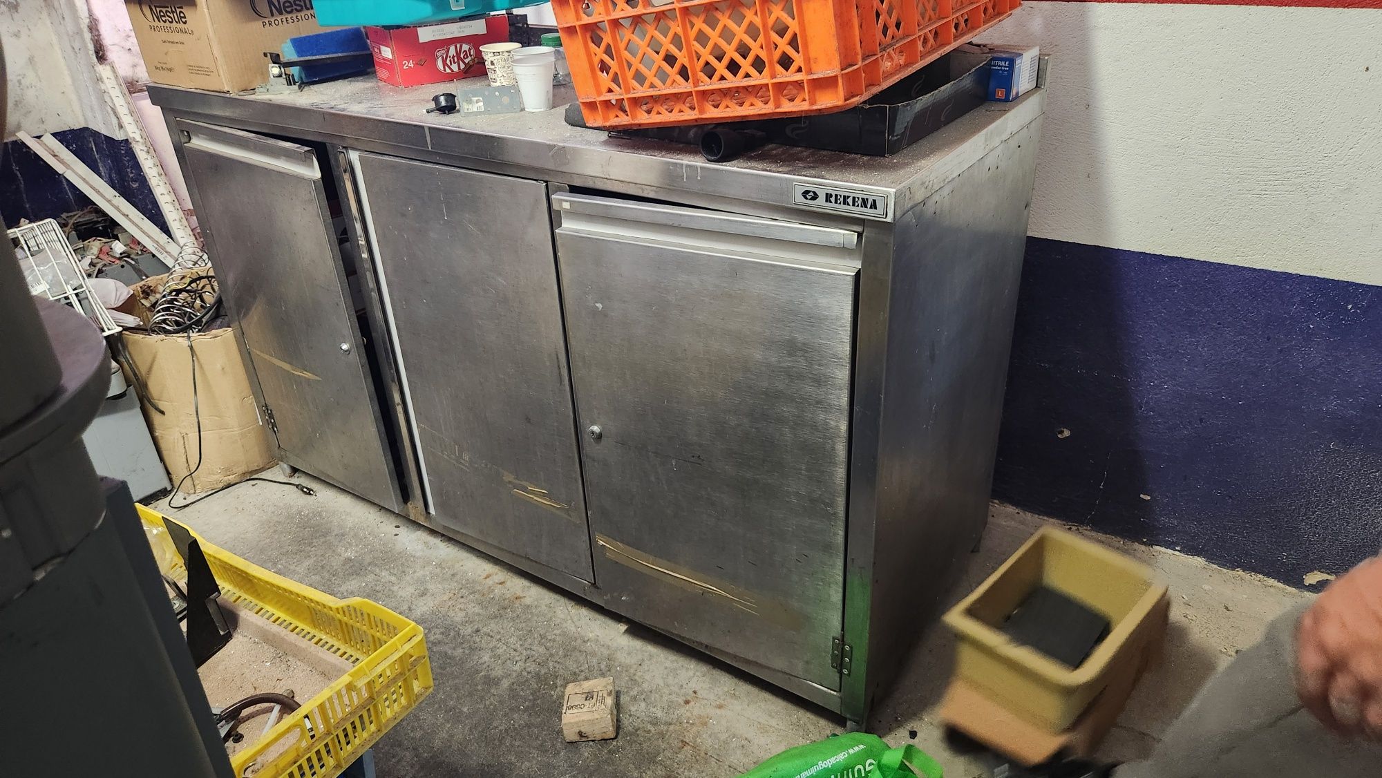Bancada Inox 3 portas usada em optimo estado