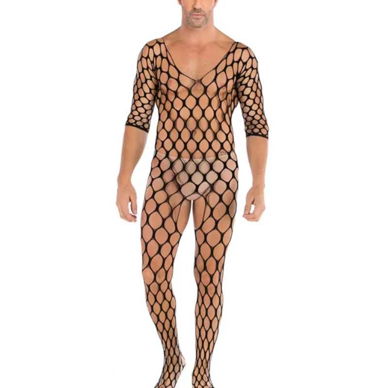 MĘSKA bielizna erotyczna seksowny strój bodystocking otwarty krok