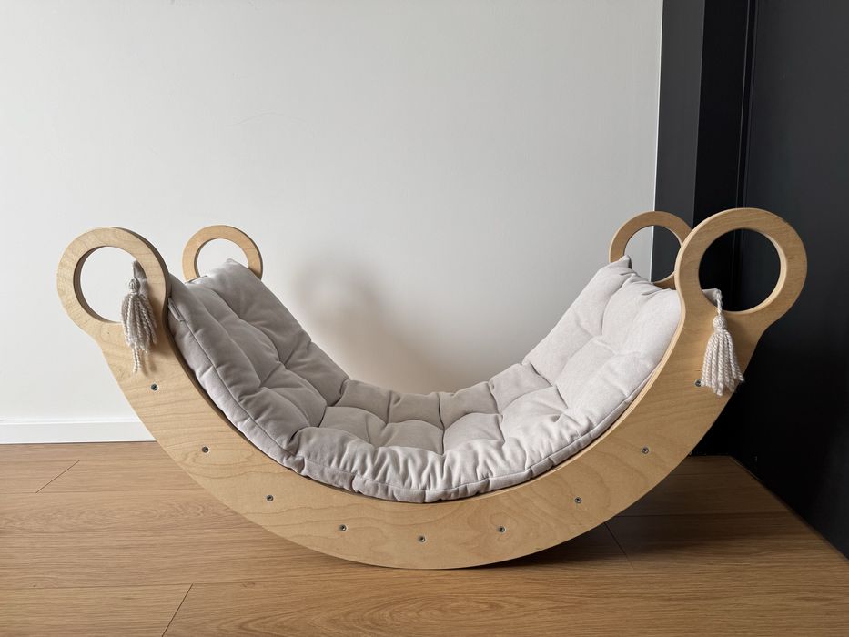 Bujak drewniany montessori BABY WOOD wraz z poduszką