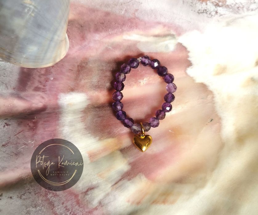 Pierścionek Ametyst z zawieszką