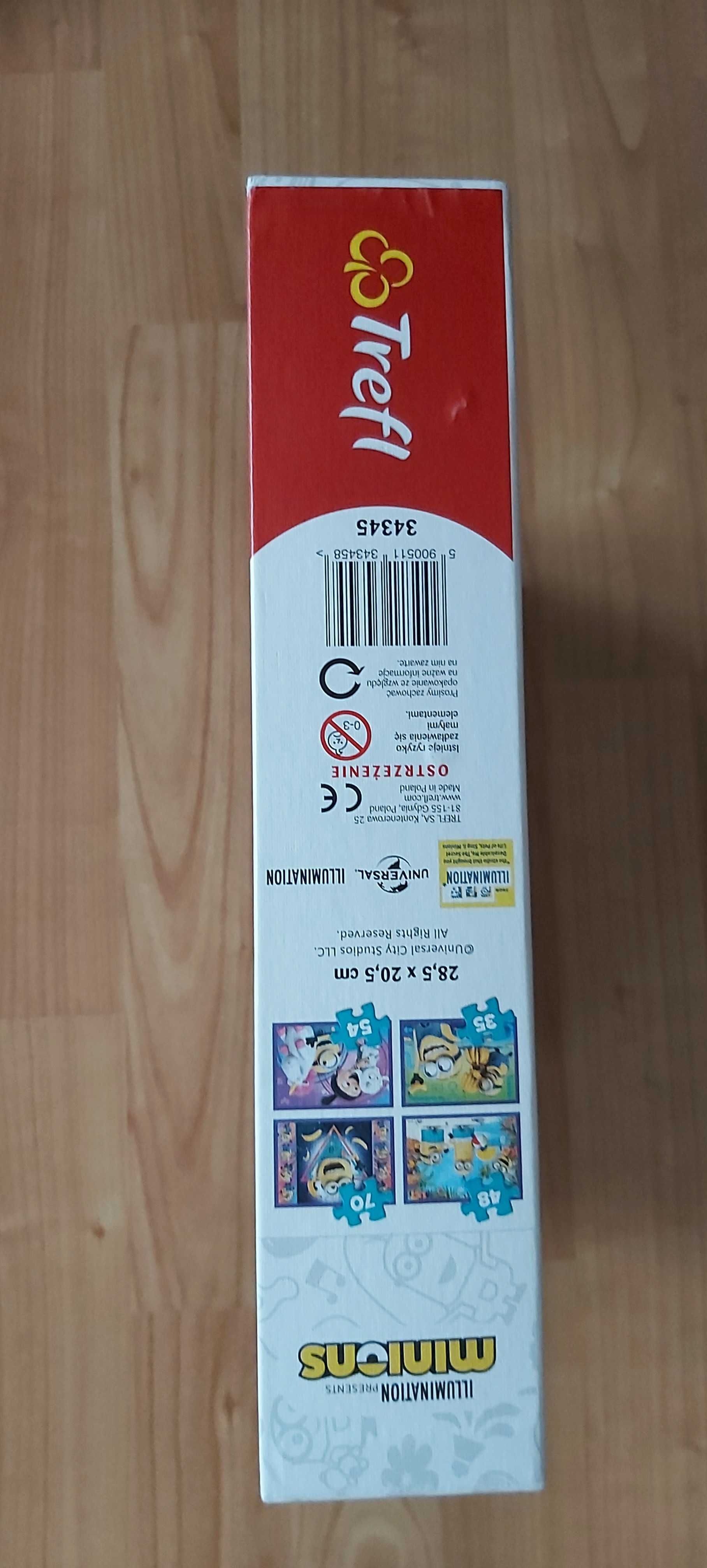 Puzzle minions 4 in 1. 35, 48, 54 i 70 elementów  super stan
