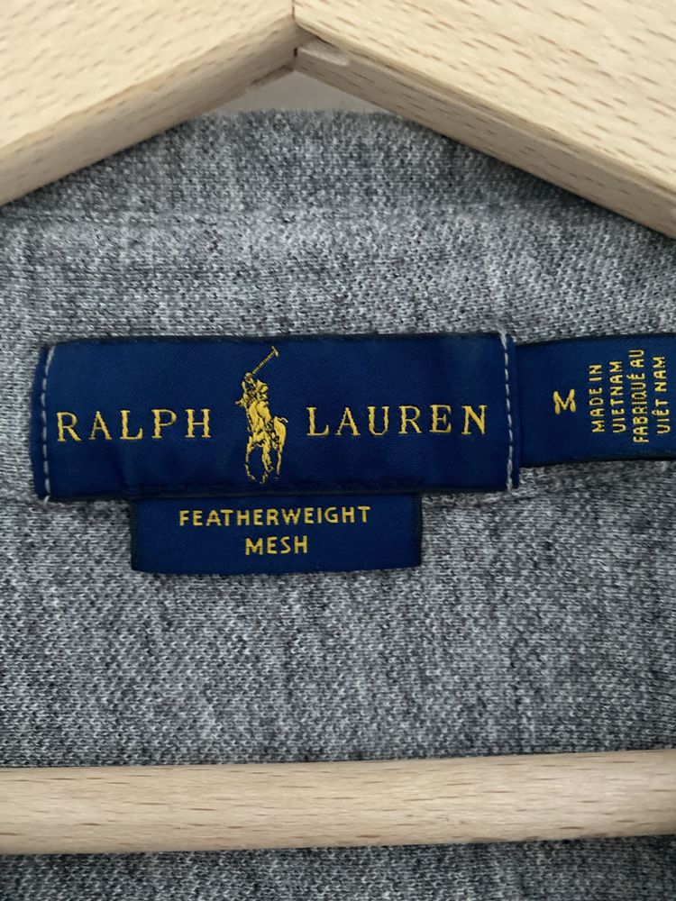 Koszula męska Ralph Lauren model Featherweight mesh szara rozm m nowa