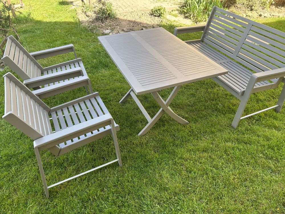 Meble ogrodowe krzesła ławka stół skladane komplet