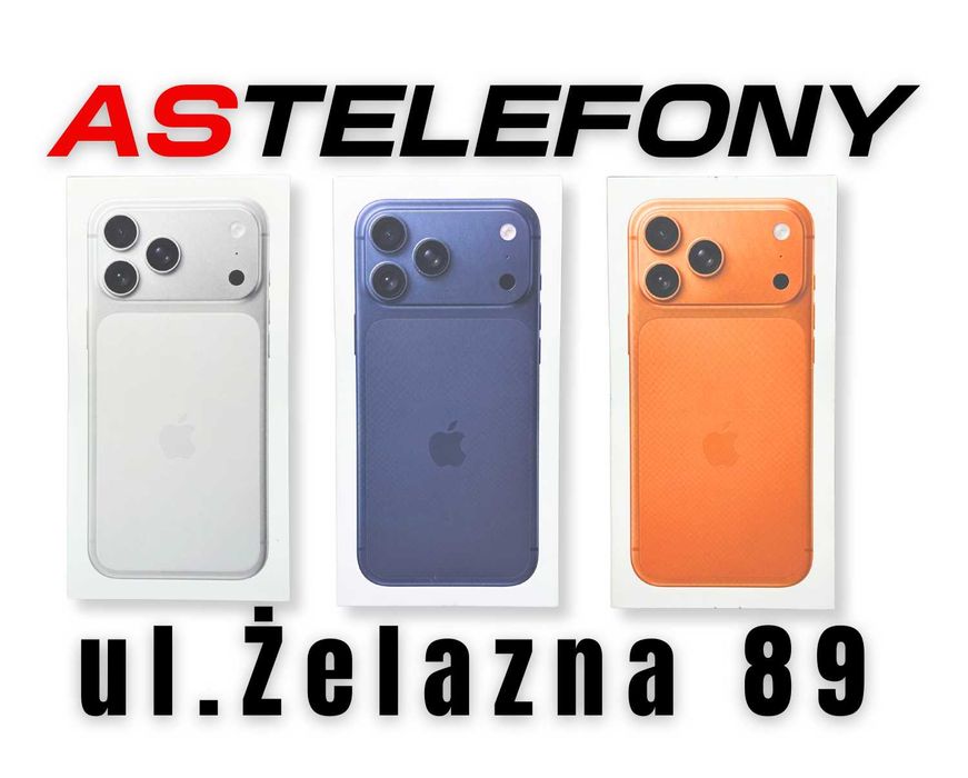 iPhone 17 PRO MAX 256GB Pomarańcz Srebrny Granatowy 7300zł Żelazna 89