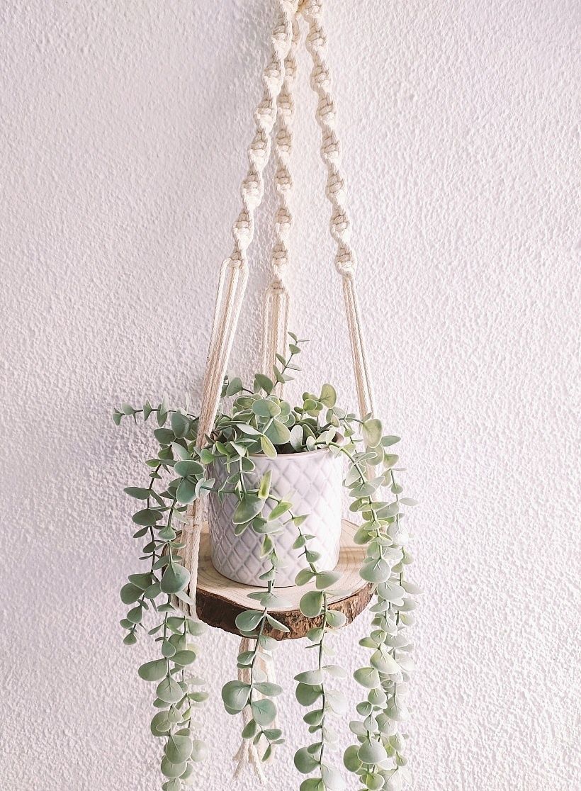 Suporte de plantas macrame