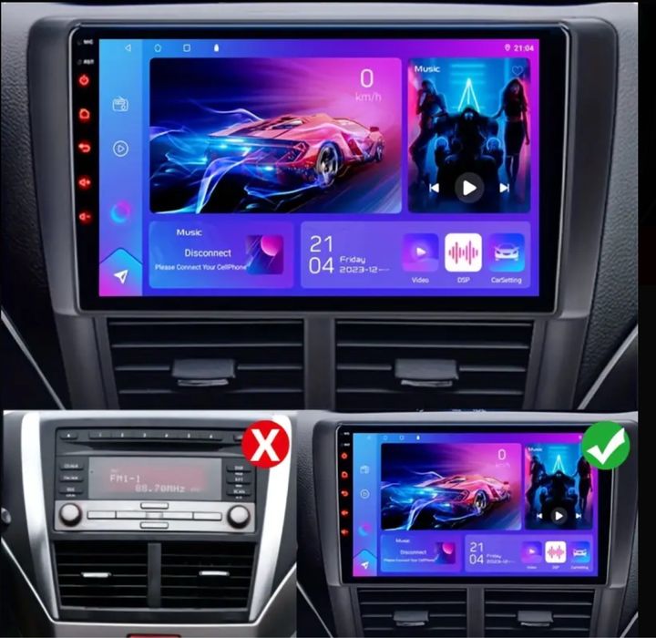 Магнитола 9"/10" дюймов IPS андроид CarPlay Wi-Fi Android блютуз GPS (