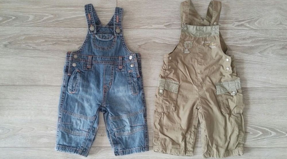 Ogrodniczki spodnie jeansy dżinsy John Lewis Kiabi 3 - 6 miesięcy r 68