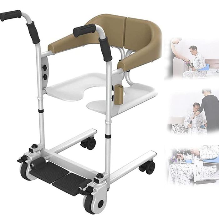 Przenośny wózek inwalidzki łazienkowy 3 w 1, obciążenie 150 kg – stalo