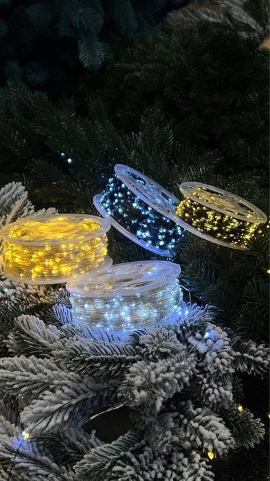 РОСА/ЛАПА/МІШУРА гірлянда  (тепле / холодне біле світло)