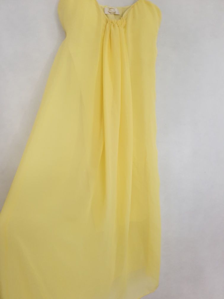 Letnia żółta sukienka z kamieniami S/M