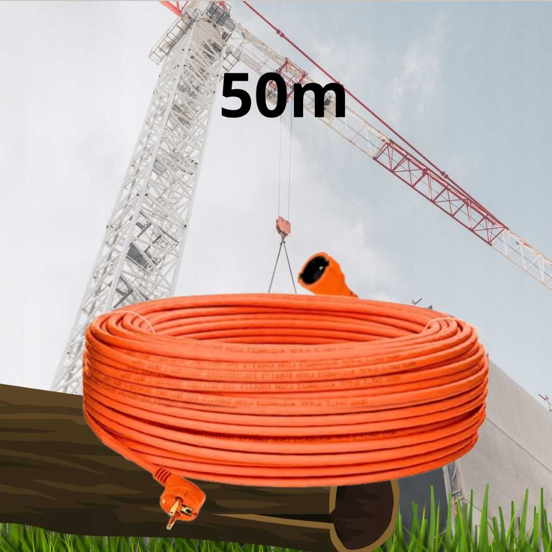 przedłużacz kabel ogrodowy do kosiarki 50m budowlany gruby sznur 3x2,5