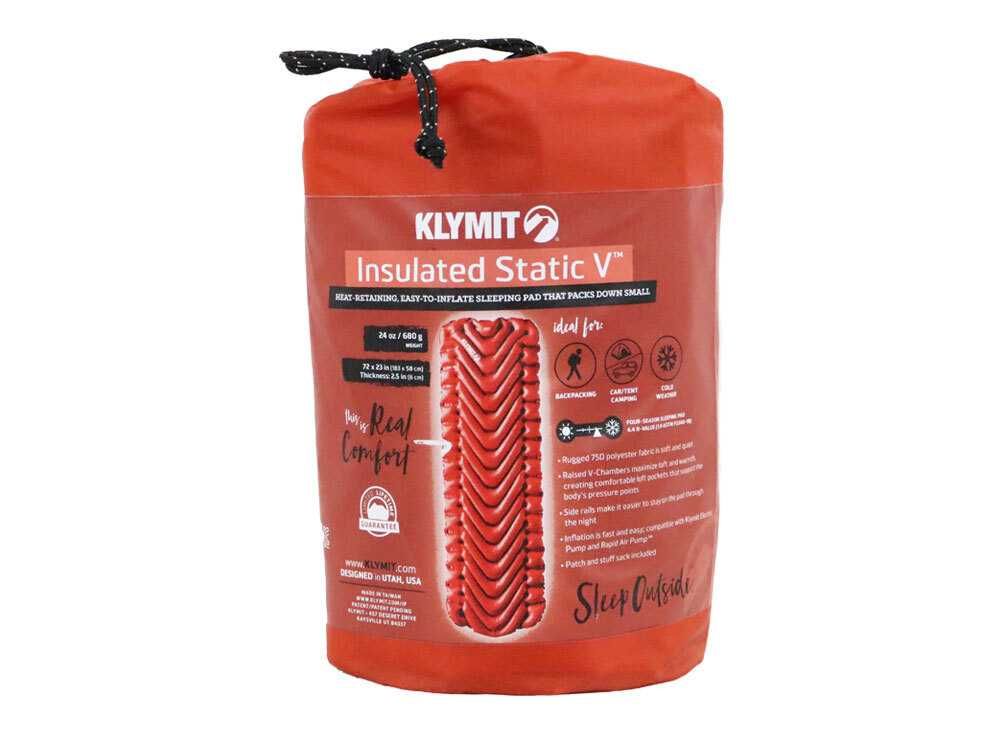 Klymit  Insulated  Static V Brick Red USA-773 надувний килимок Зимовий