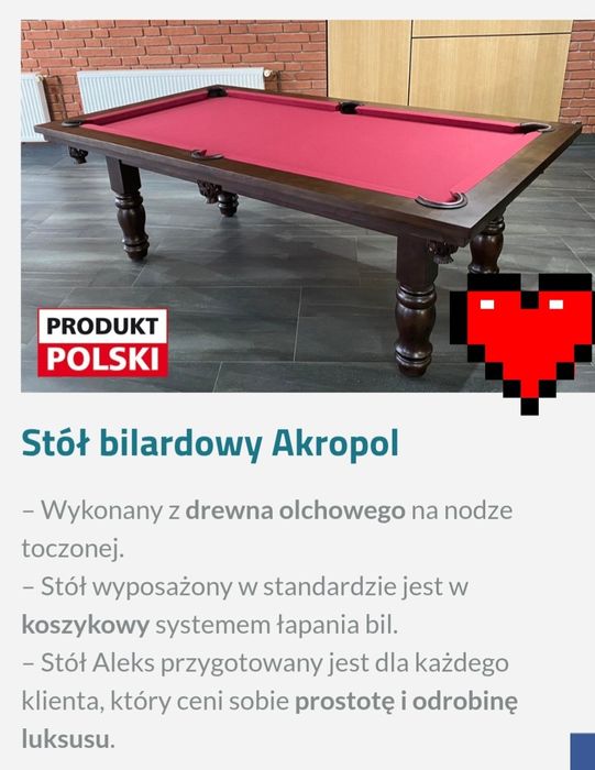 Stół bilardowy 7ft profesjonalny, bile, kije ,krzyżak , stojak na kije