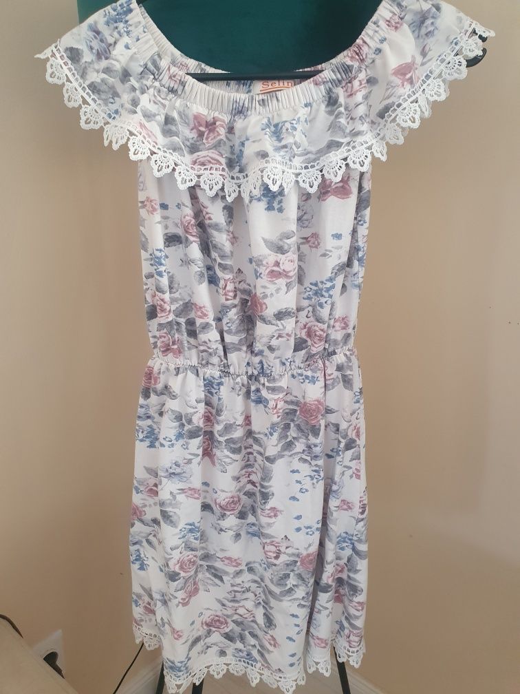 Sukienka hiszpanka kwiaty boho M 38
