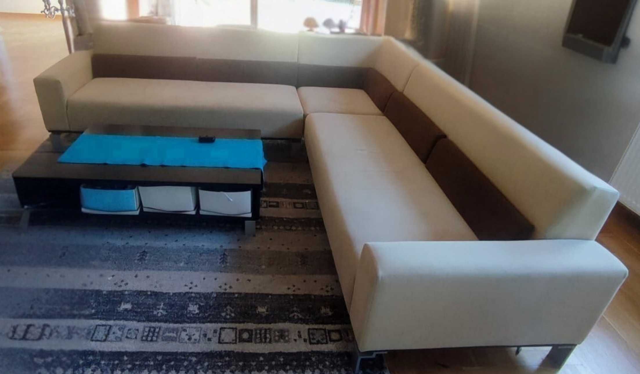 Sofa narożna duża, nowoczesna w dobrym stanie