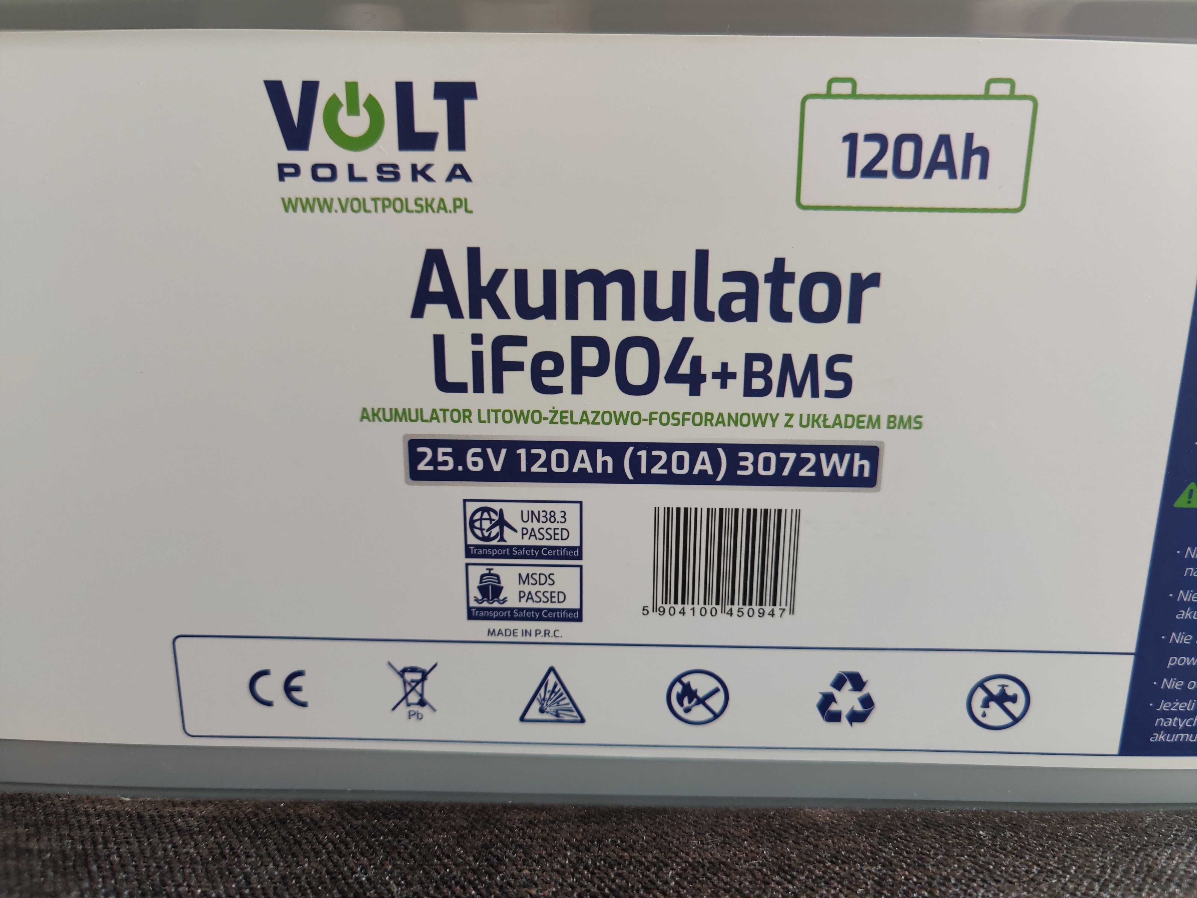 Акумулятор 120A Volt Polska LiFePO4 24V 20Ah+BMS (6AKLI24120)