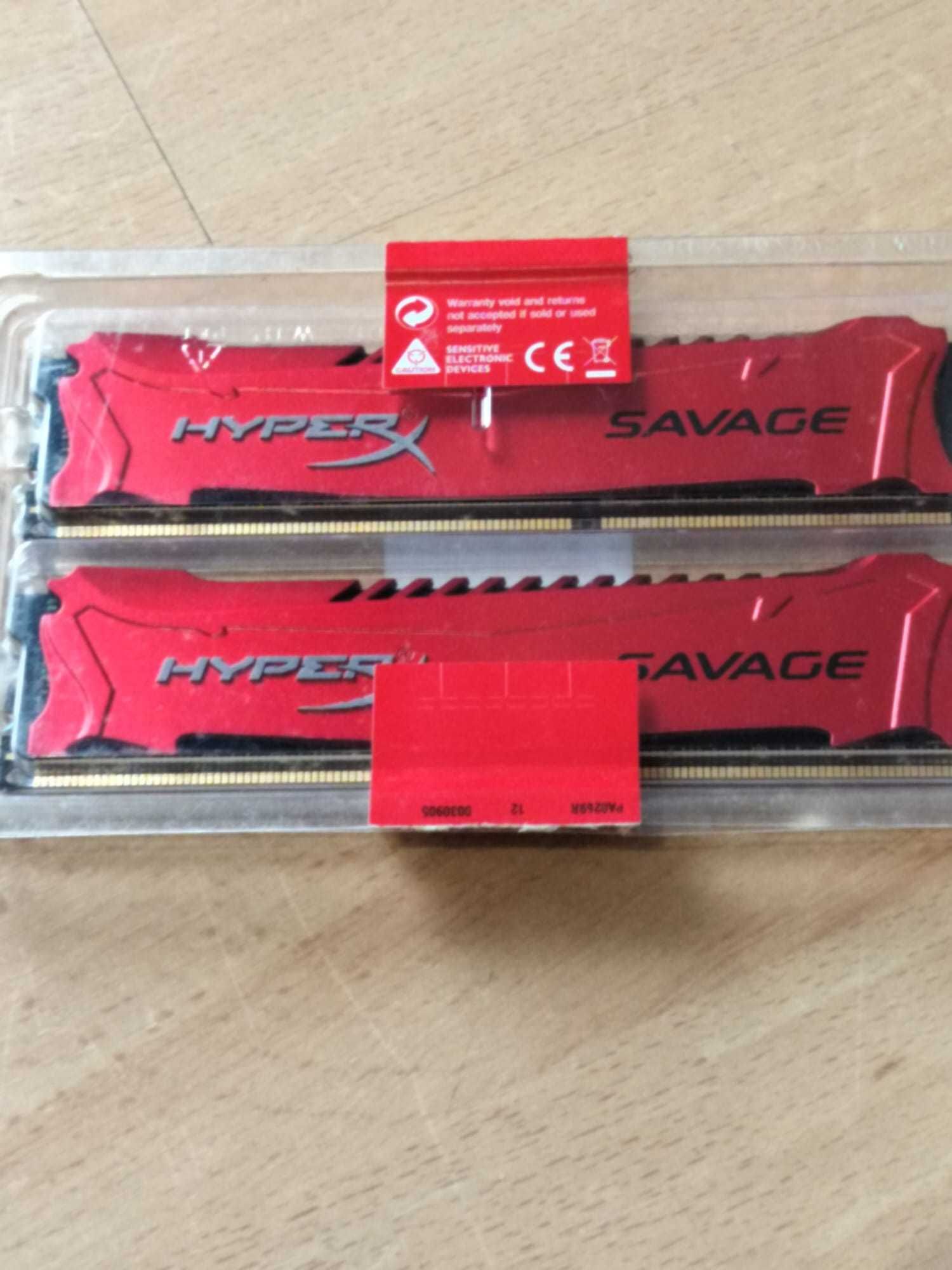 2 Memórias Ram Kingston HyperX SAVAGE e 2 FURY DDR3 4 x 8GB