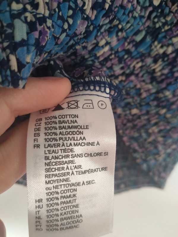 Bluzka letnia kwiatki bawełna H&M