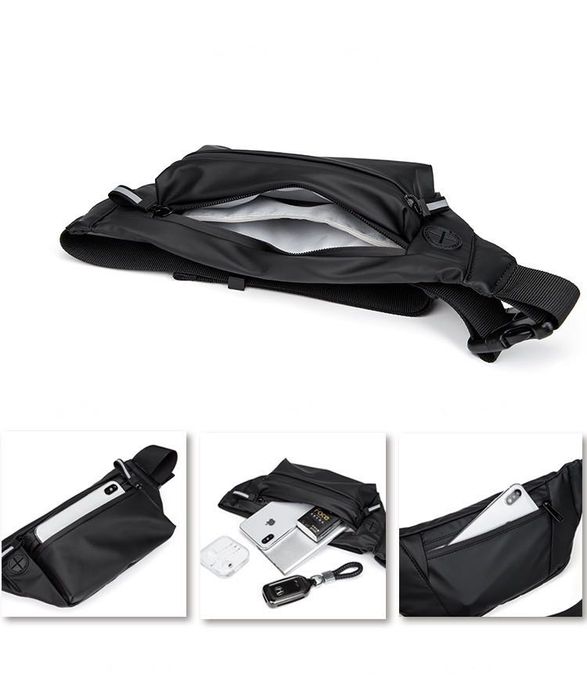 Сумка поясная бананка черная