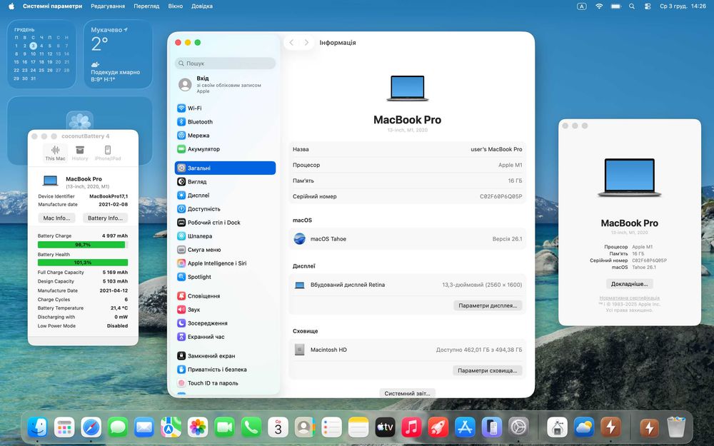 ІДЕАЛЬНИЙ Macbook PRO 13" M1 А2338, 16/512, весь комплект