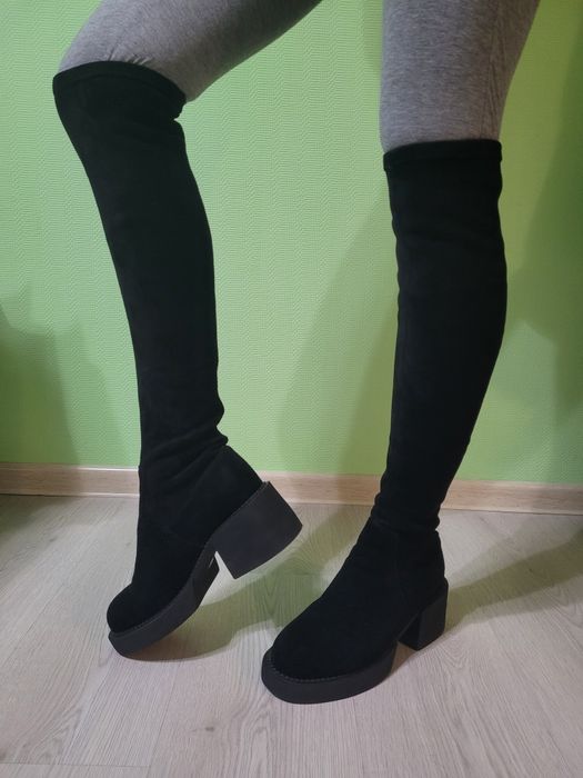 чоботи-чулки жіночі з натуральної замші