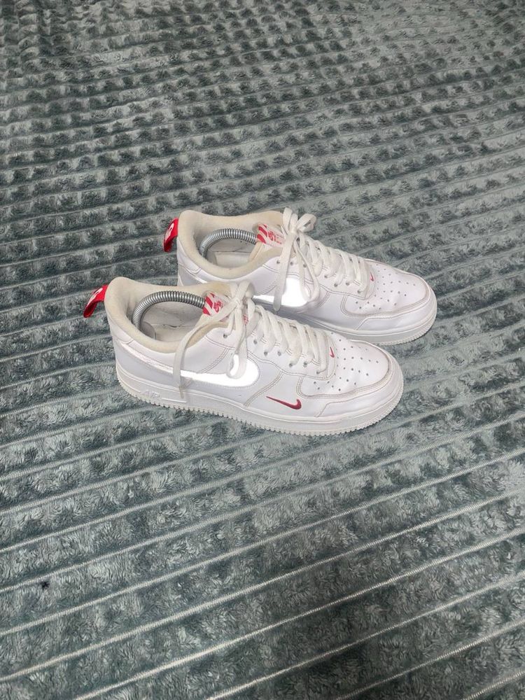Чоловічі кросівки Nike Air Force 1 Low Reflective White Red / форси