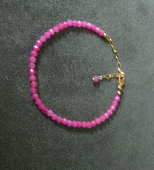 Pulseira de Rubi Facetado (criado em Laboratório) NOVO