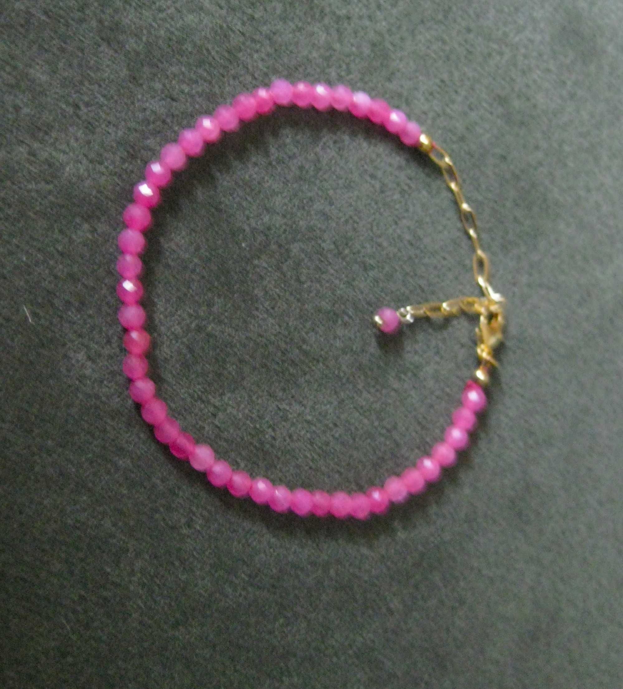 Pulseira com Pedras Naturais em Rosa NOVA - Oferta Registro