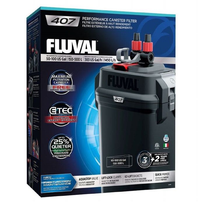 Filtr kubełkowy Fluval 407 z nowymi wkładami do filtracji