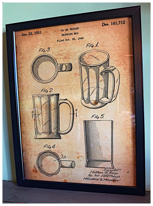 2 Quadros Vintage Patentes Cerveja