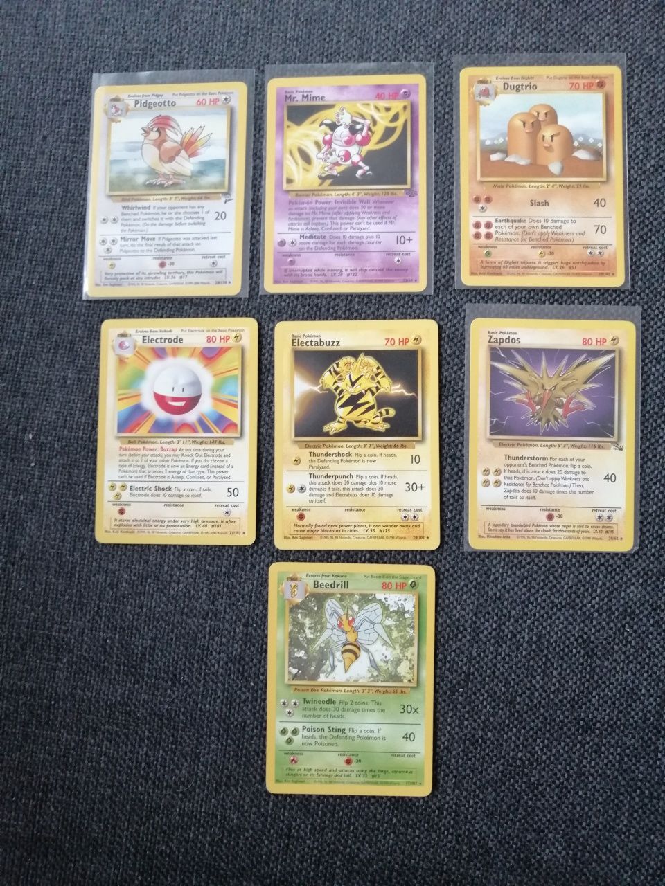 Karty Pokemon Base Set 1 2 jungle fossil rare non holo