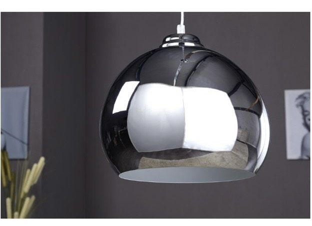 Zestaw lamp do salonu piekne lustrzane -  kula mirror ball srebrna