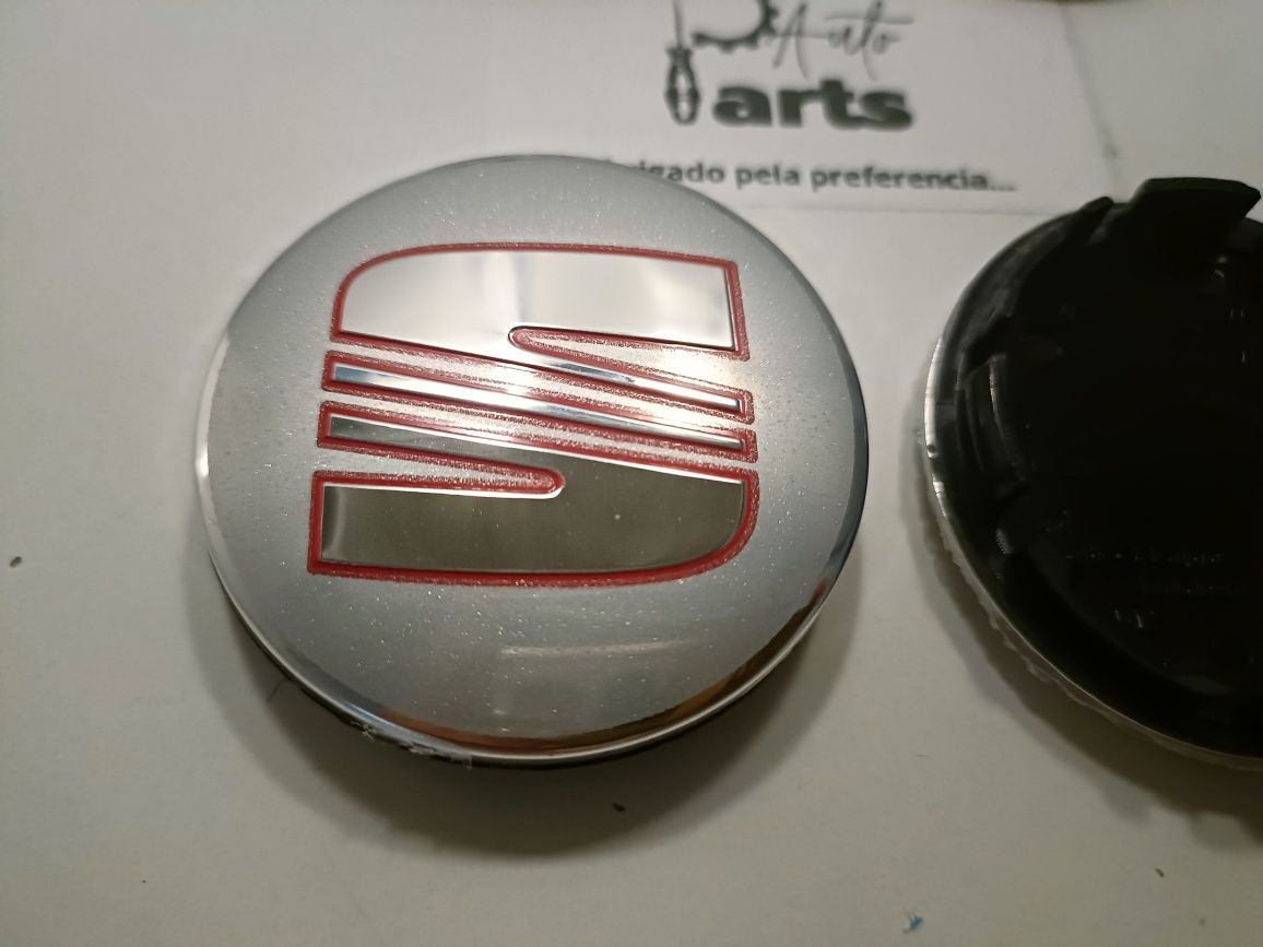Conjunto 4 centros jante SEAT 56mm Metalizado/Vermelho