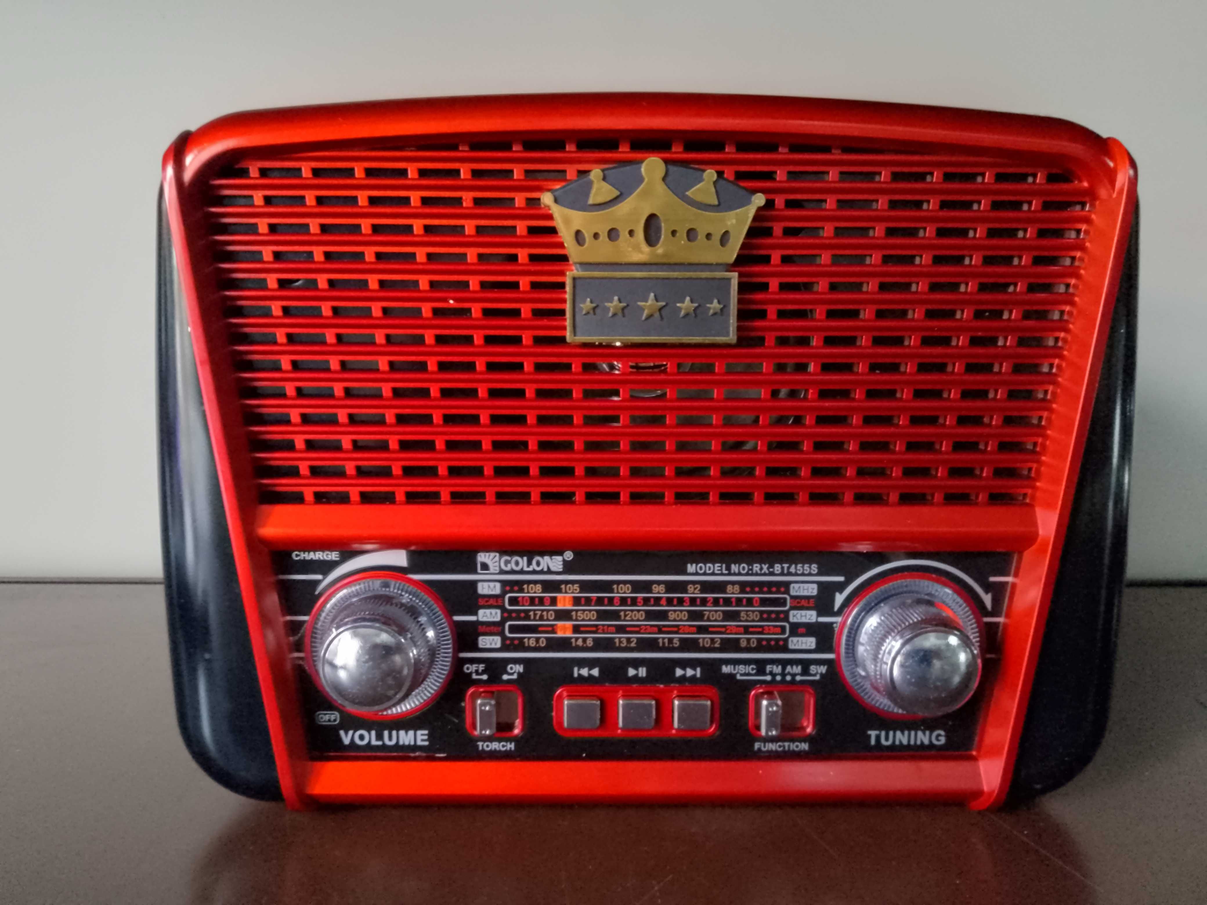 Radio budowlane sieciowo-bateryjne FM, SW Golon RX-BT455S bluetooth