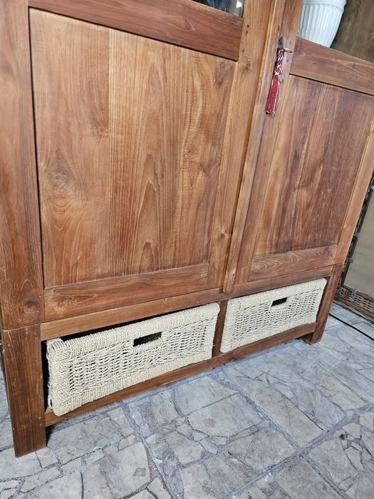 Kredens witryna biblioteka drewniana tekowa