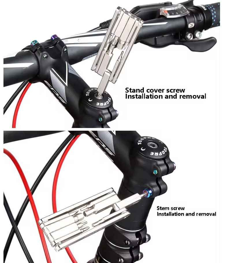 TOOPRE  MULTITOOL Rowerowy Zestaw Narzędzi 8 Funkcji Dobry i Lekki 95g
