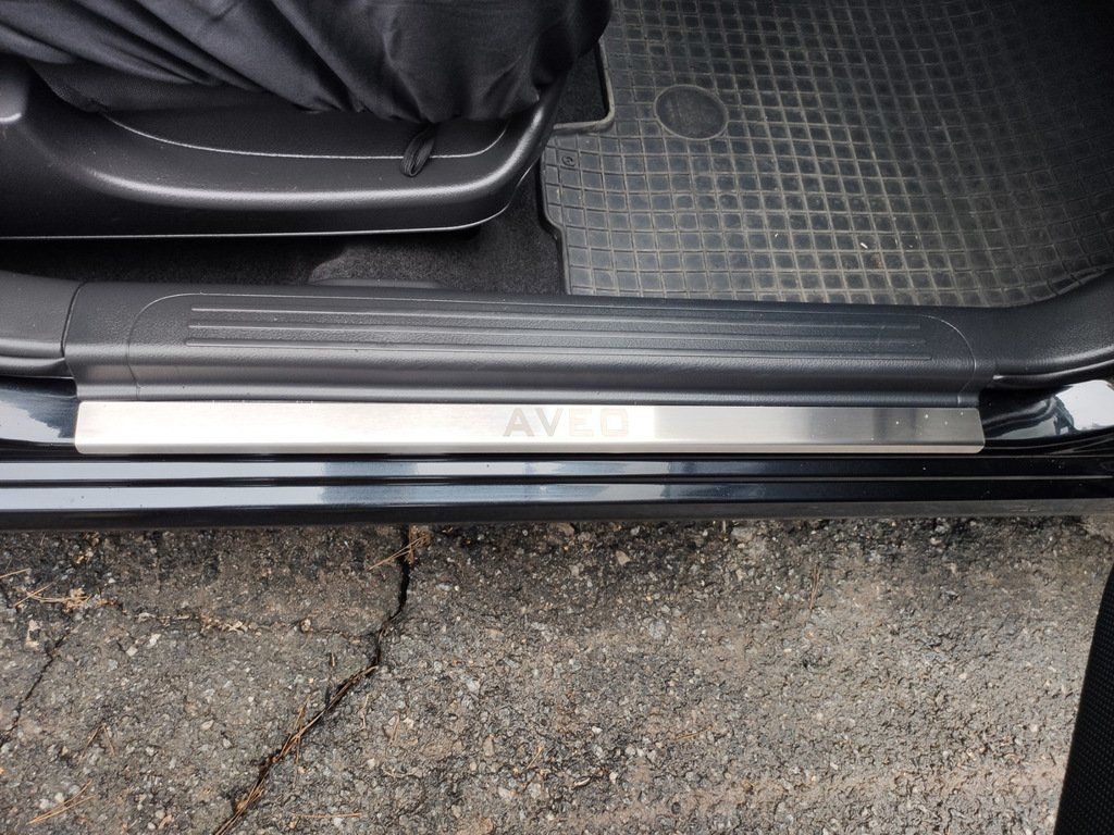 Chevrolet Aveo 2005-2011 Накладки на пороги Carmos (4 шт, нерж.)