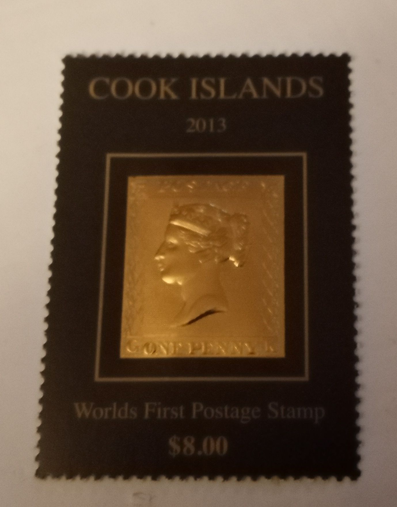 Znaczek One Penny Cook Islands 8.00$
