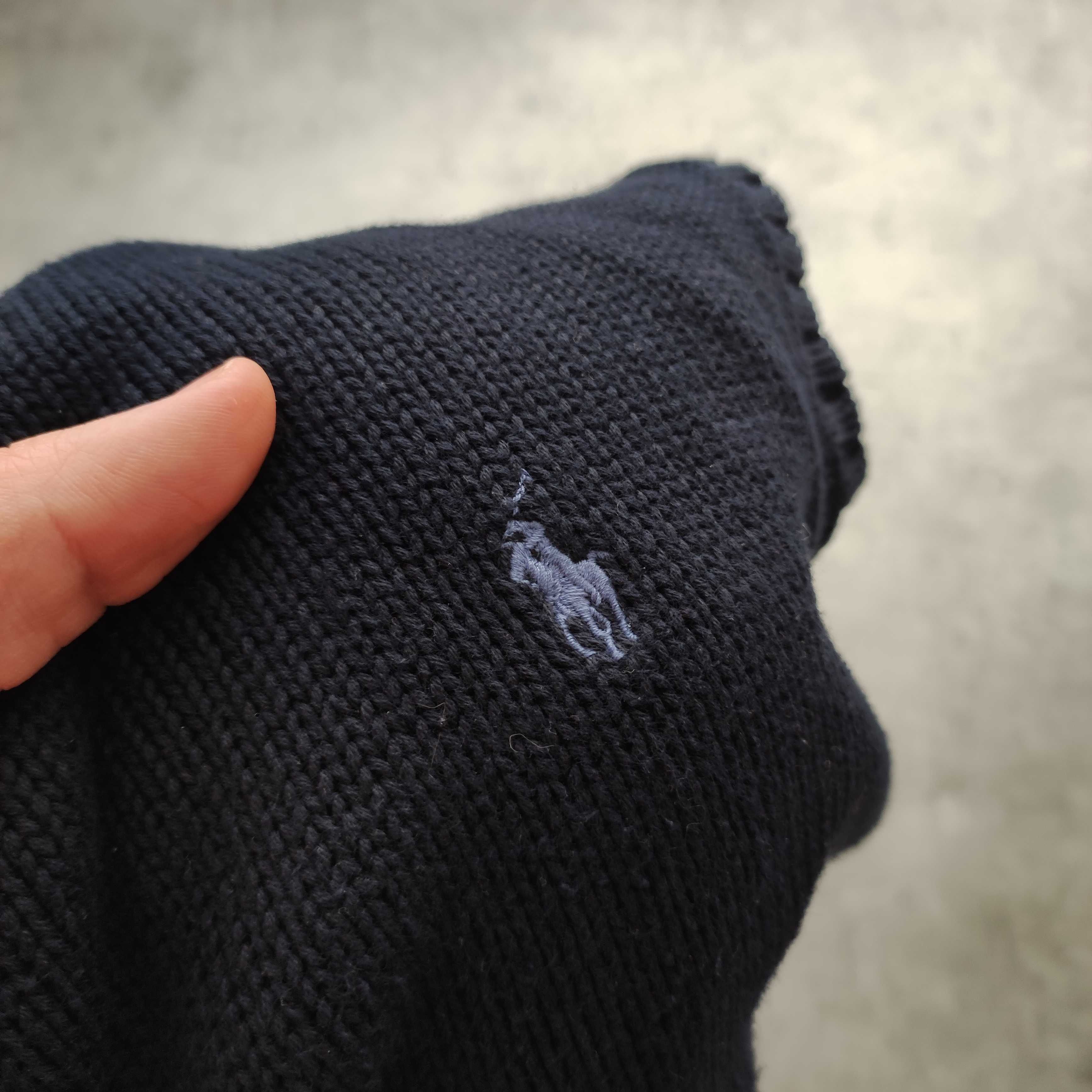 MĘSKA PREMIUM Granatowa Kamizelka Sweter Polo Ralph Lauren Konik Logo