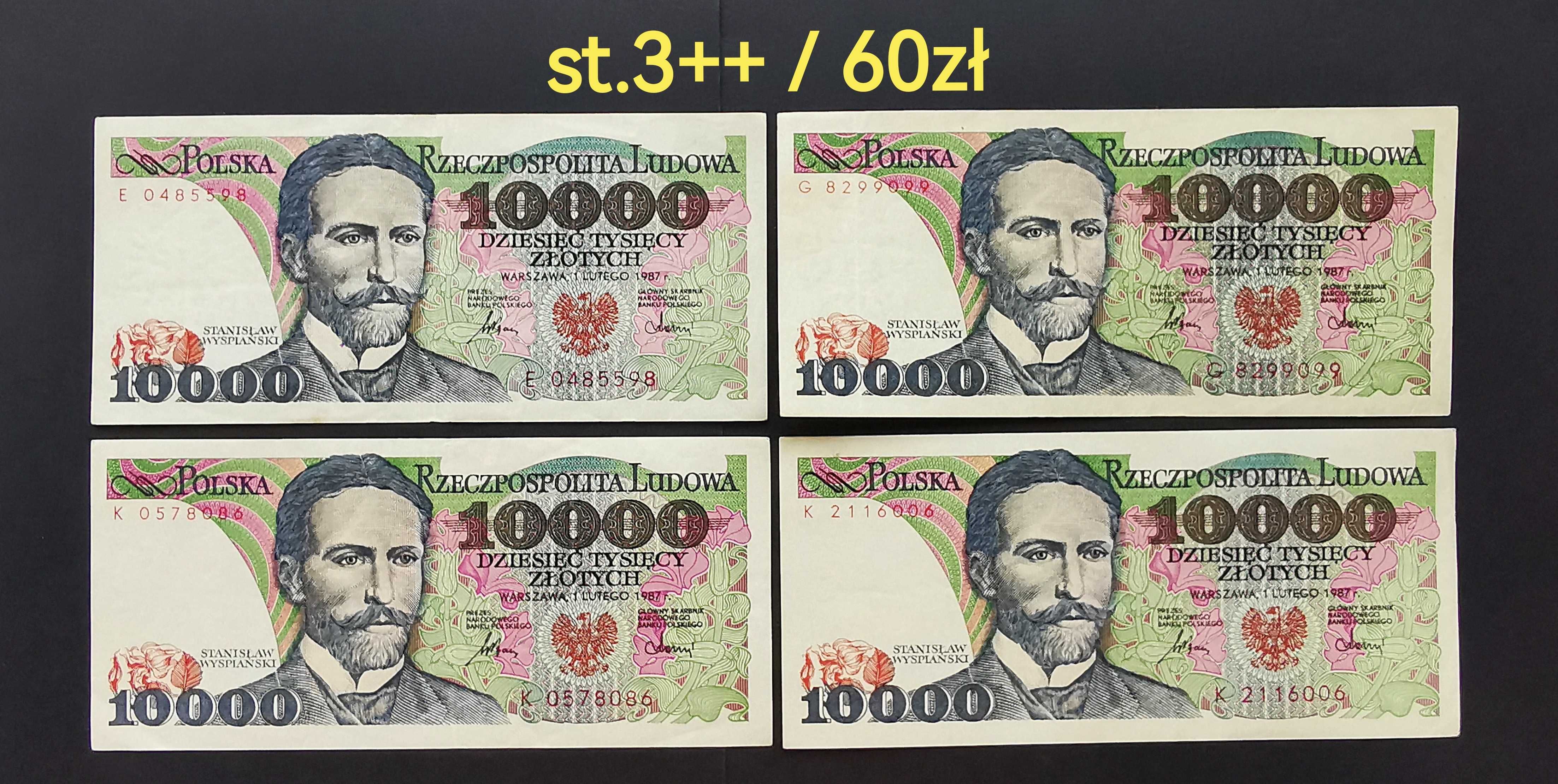 10.000zł 1987-88r  E,G,K,M,R,Z